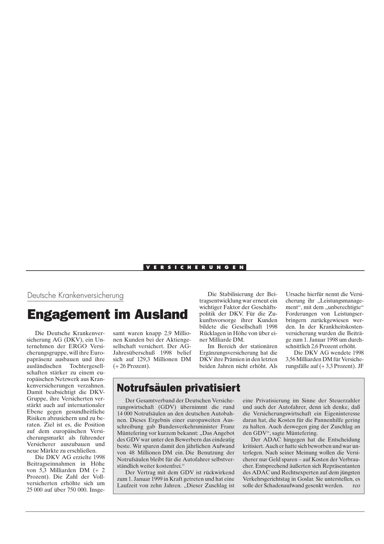 Vorschauseite 1: Notrufsäulen privatisiert