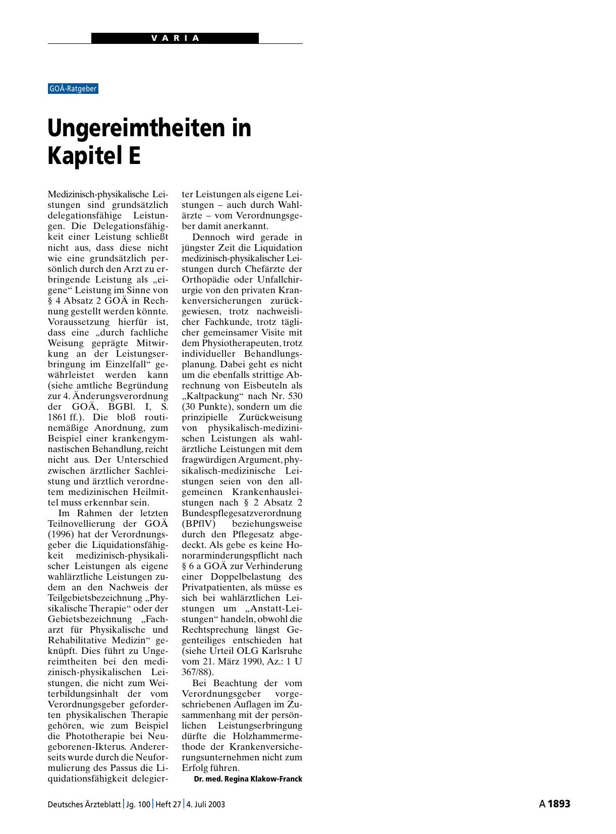 Vorschauseite 1: Ungereimtheiten in Kapitel E
