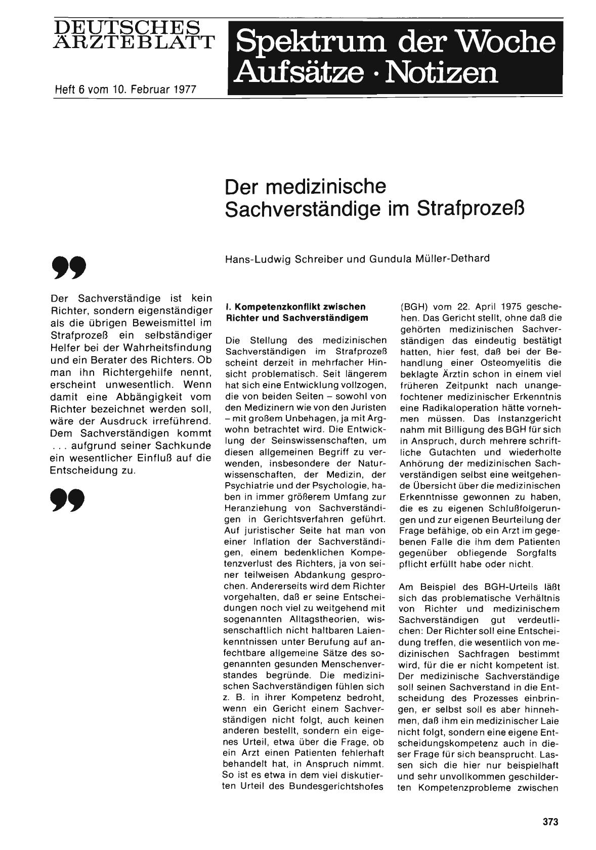 Vorschauseite 1: Der medizinische Sachverständige im Strafprozeß