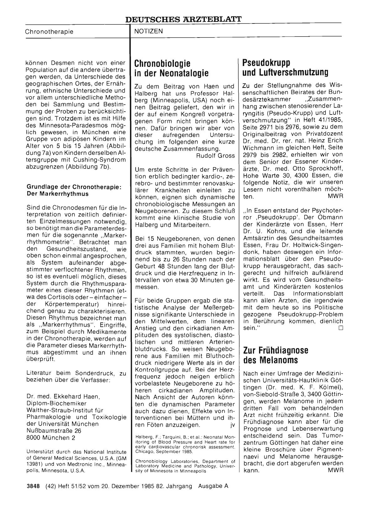 Vorschauseite 1: Zur Frühdiagnose des Melanoms
