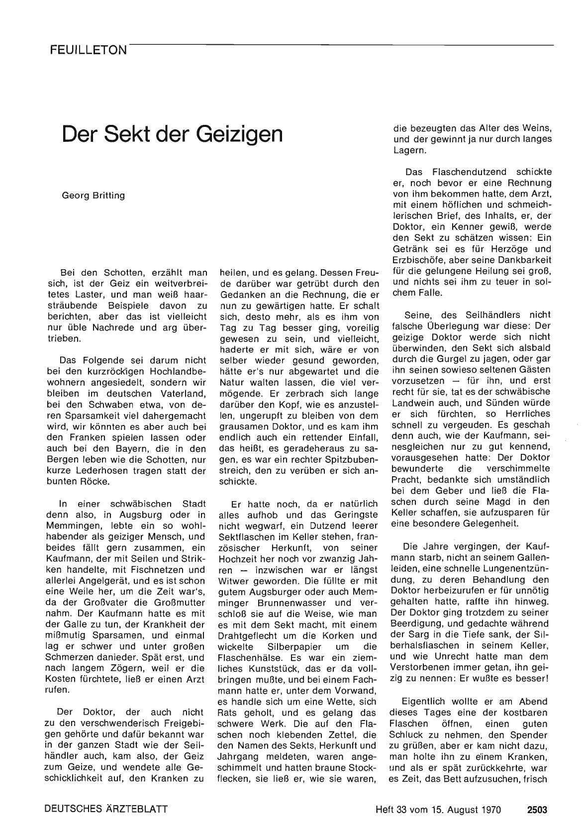 Vorschauseite 1: Der Sekt der Geizigen