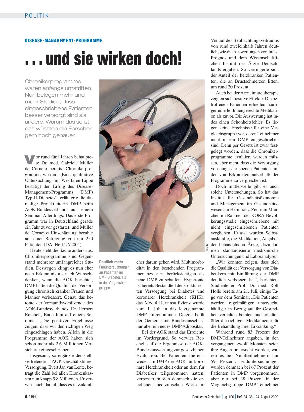 Vorschauseite 1: Disease-Management-Programme: .. . und sie wirken doch!