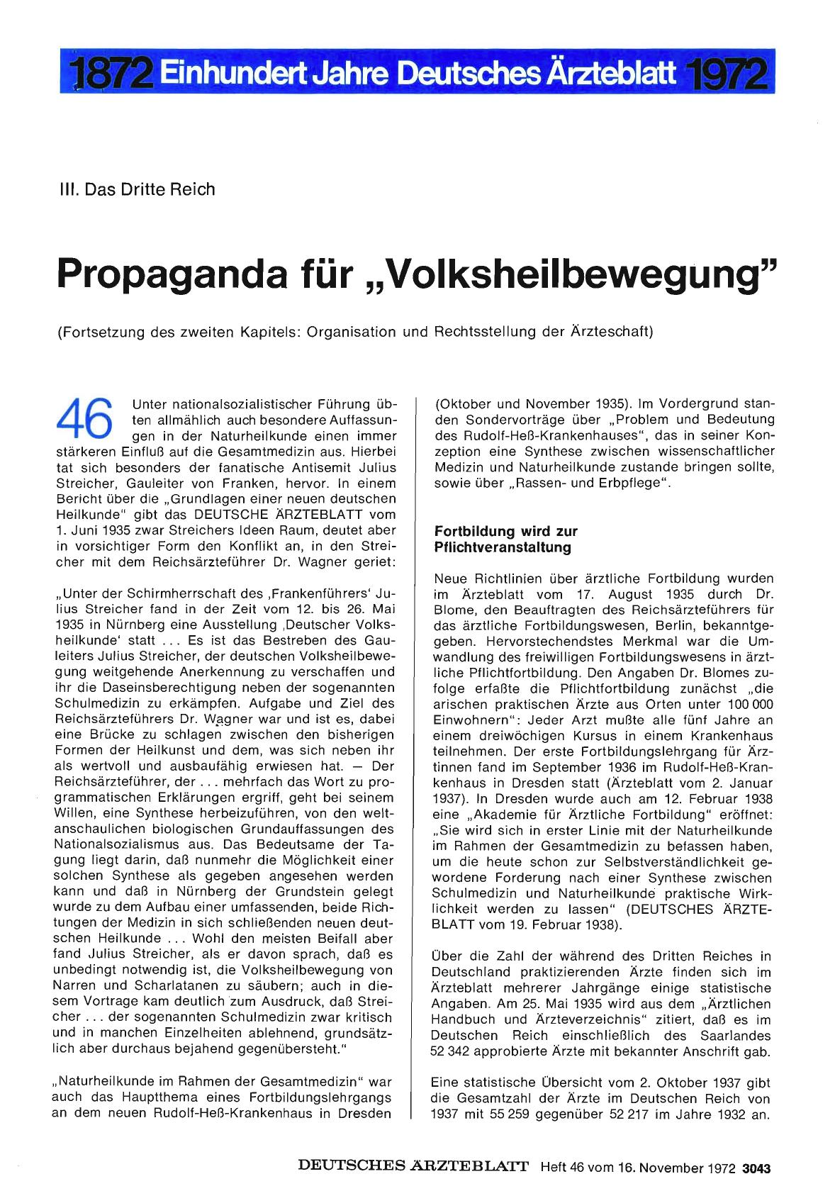 Vorschauseite 1: III. Das Dritte Reich. Propaganda für „Volksheilbewegung"