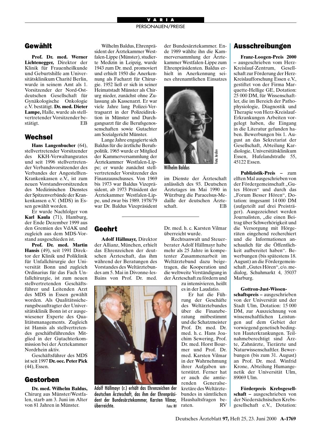 Vorschauseite 1: Ausschreibungen