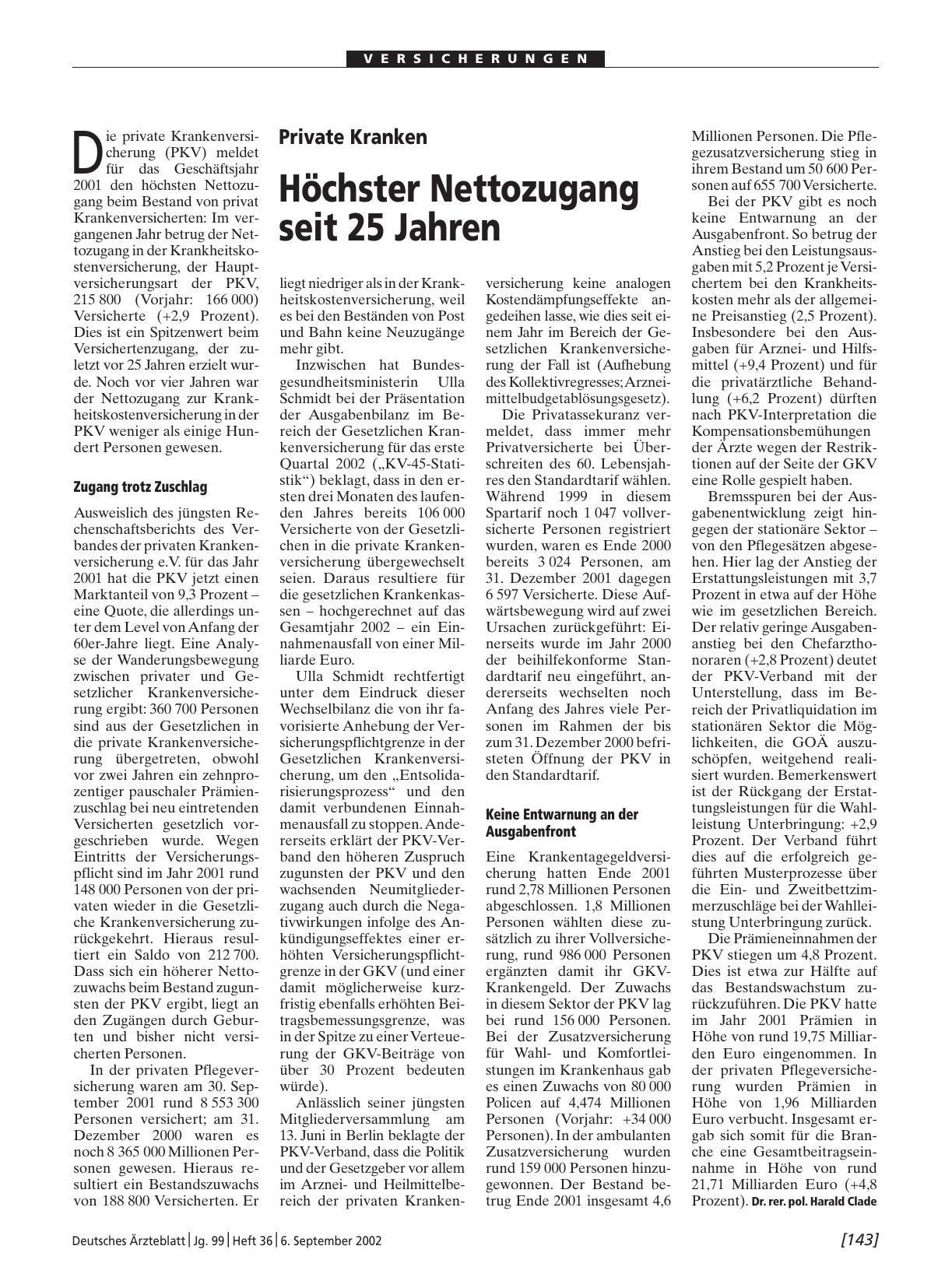 Vorschauseite 1: Private Kranken: Höchster Nettozugang seit 25 Jahren