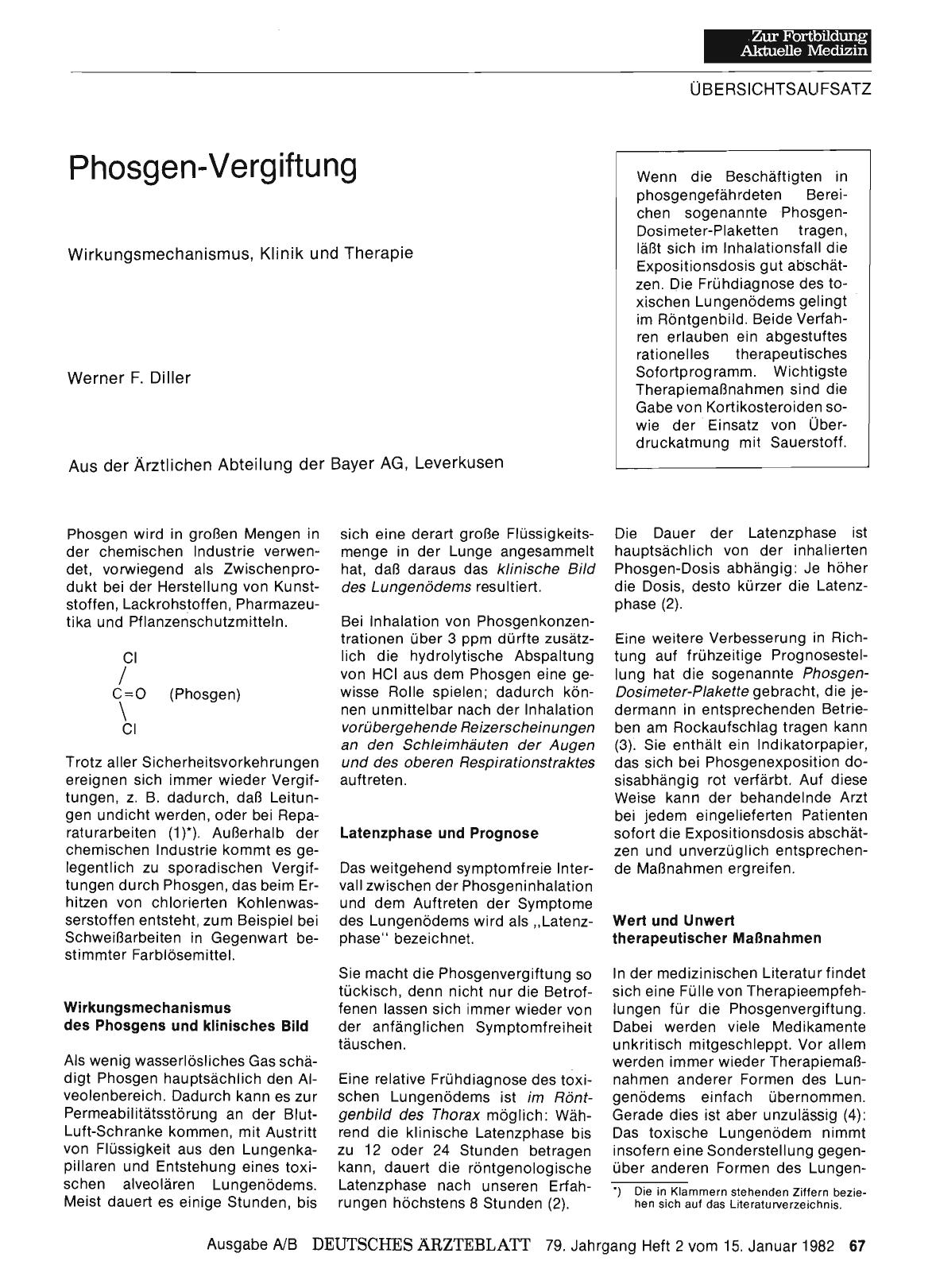 Vorschauseite 1: Phosgen-Vergiftung