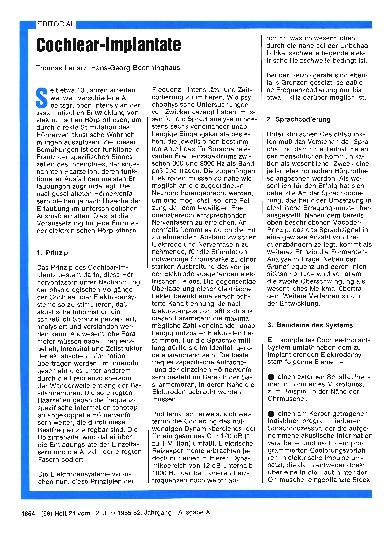 Vorschauseite 1: Cochlear-Implantate