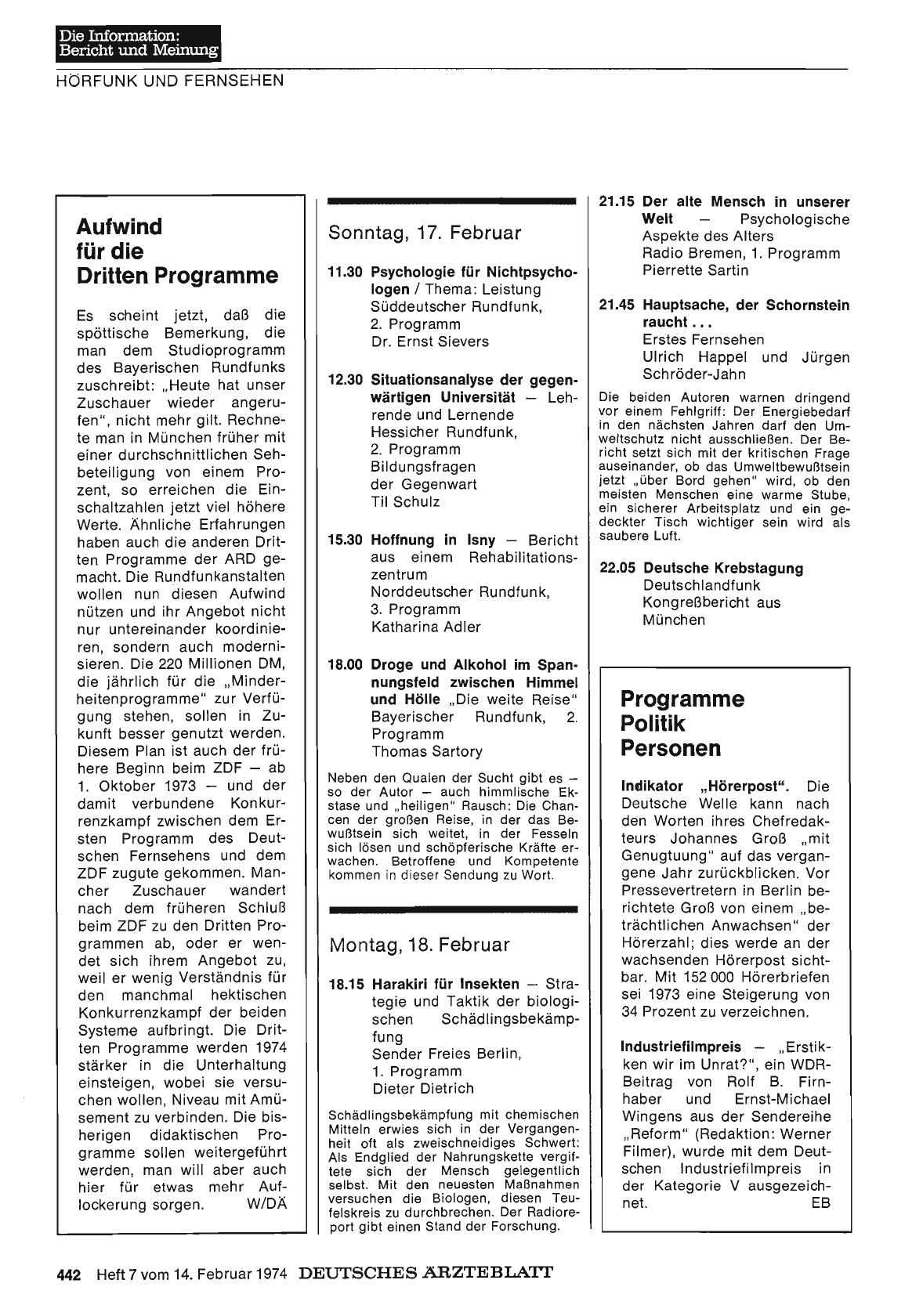 Vorschauseite 1: Aufwind für die Dritten Programme