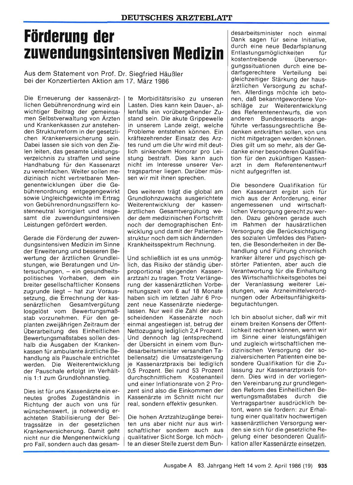 Vorschauseite 1: Förderung der zuwendungsintensiven Medizin
