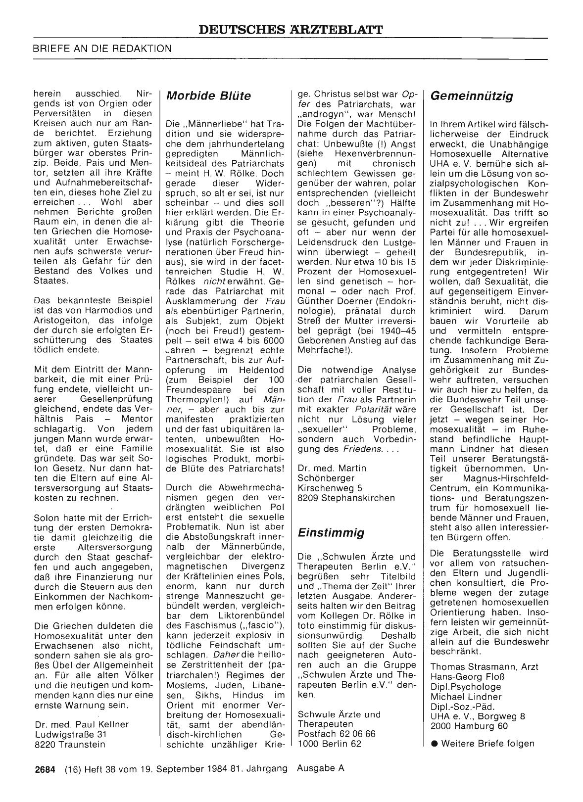 Vorschauseite 1: Die „Männerliebe“ hat Tradition: Gemeinnützig
