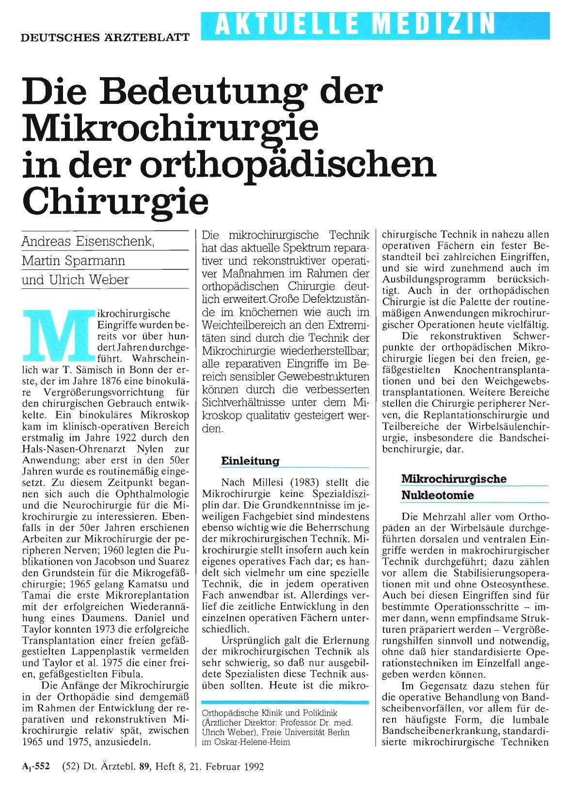 Vorschauseite 1: Die Bedeutung der Mikrochirurgie in der orthopädischen Chirurgie