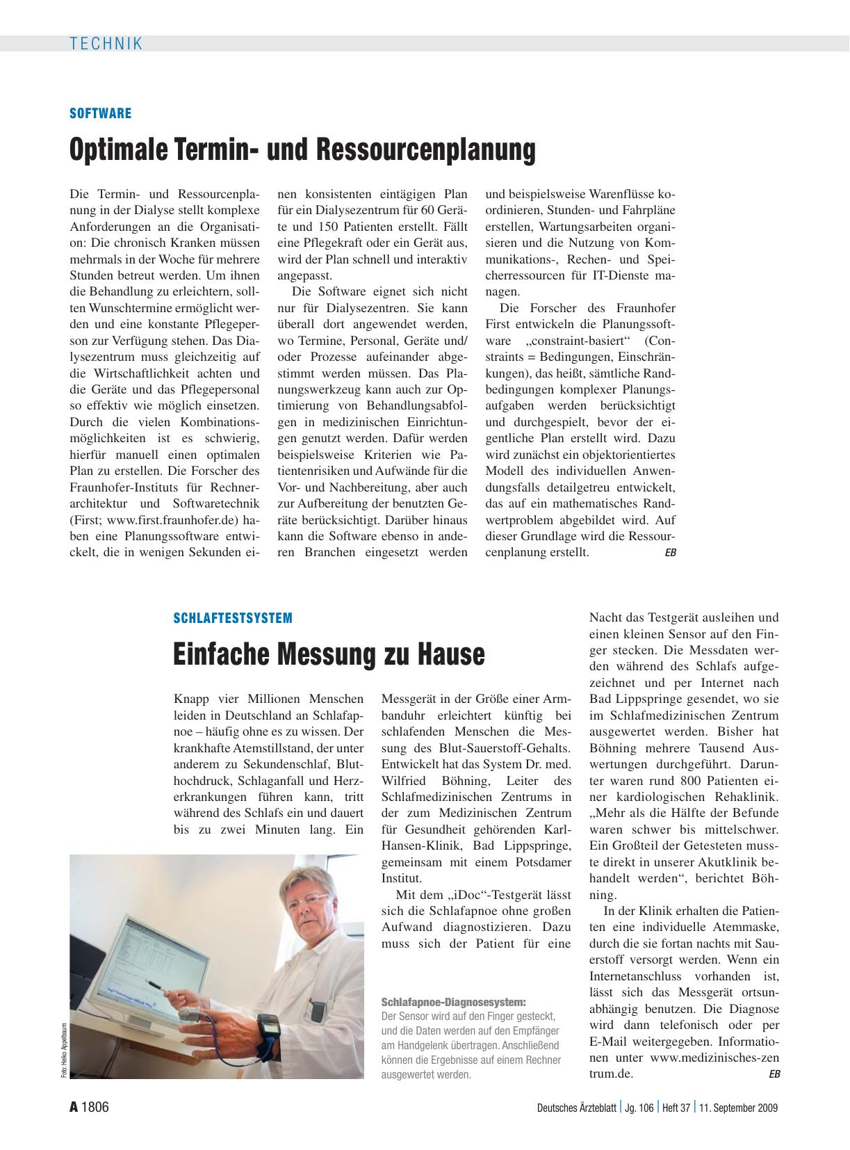 Vorschauseite 1: Schlaftestsystem: Einfache Messung zu Hause