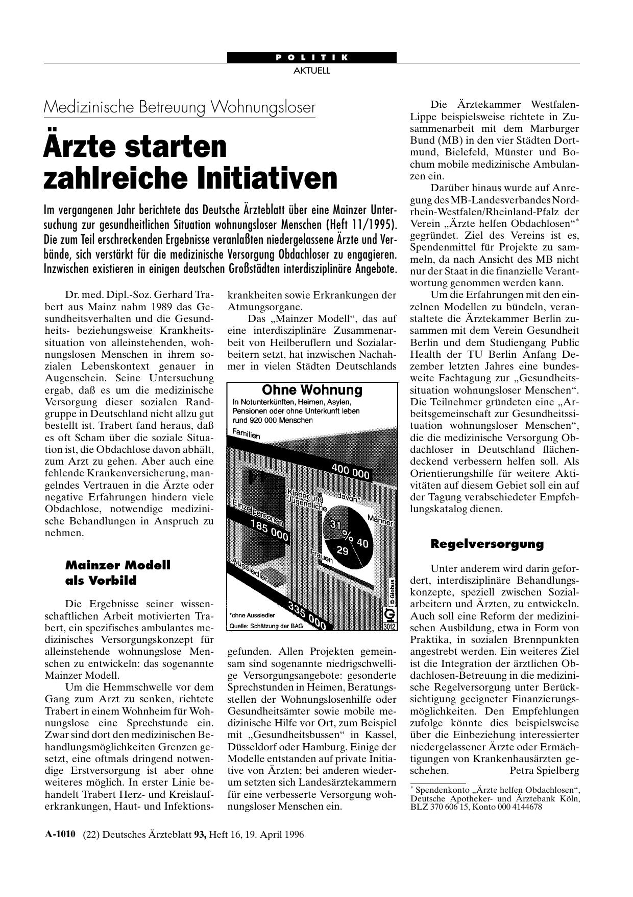 Vorschauseite 1: Medizinische Betreuung Wohnungsloser: Ärzte starten zahlreiche Initiativen