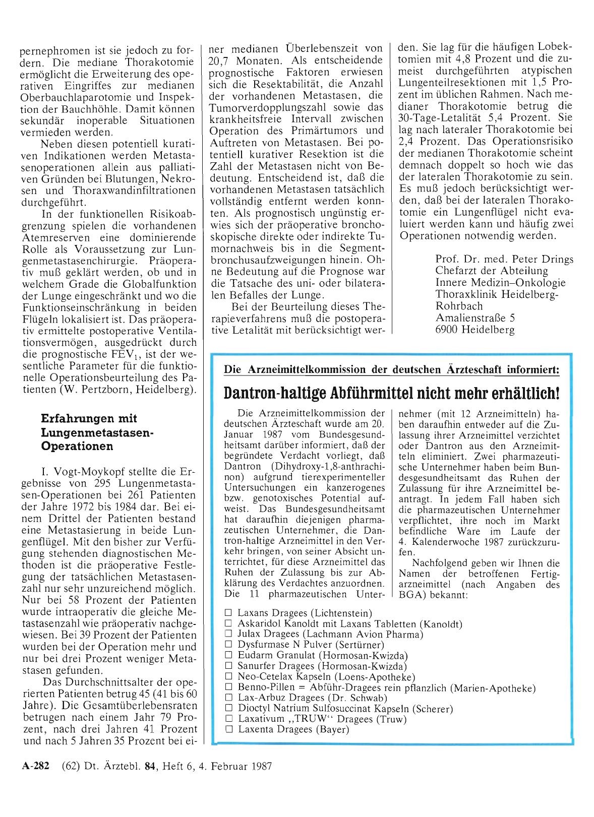 Vorschauseite 1: Dantron-haltige Abführmittel nicht mehr erhältlich!