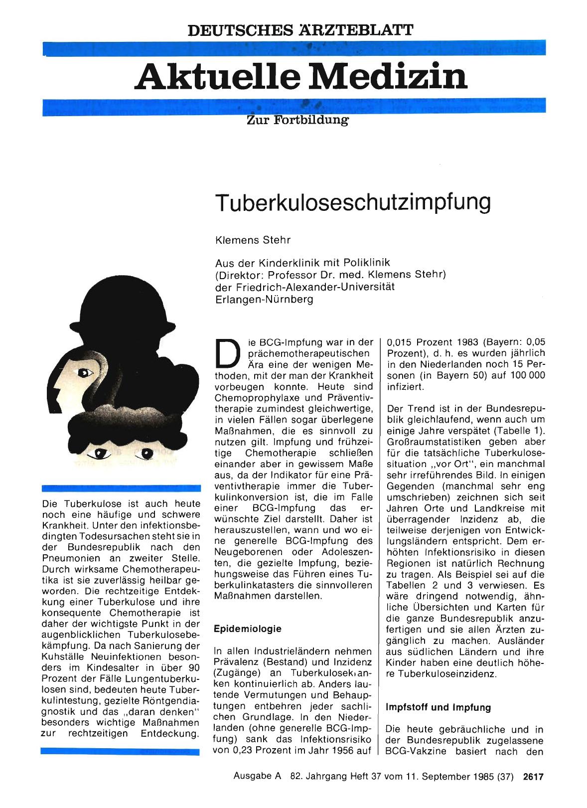 Vorschauseite 1: Tuberkuloseschutzimpfung