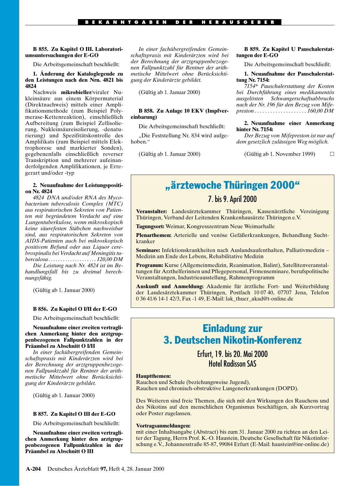 Vorschauseite 1: Einladung zur 3. Deutschen Nikotin-Konferenz