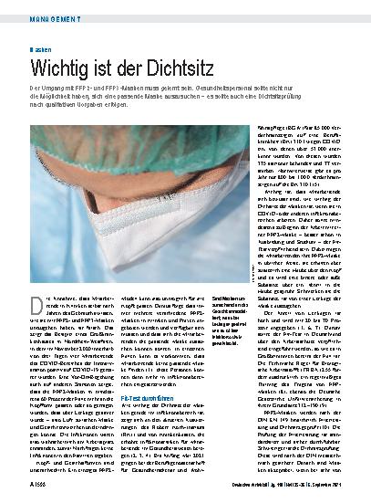 Vorschauseite 1: Masken: Wichtig ist der Dichtsitz