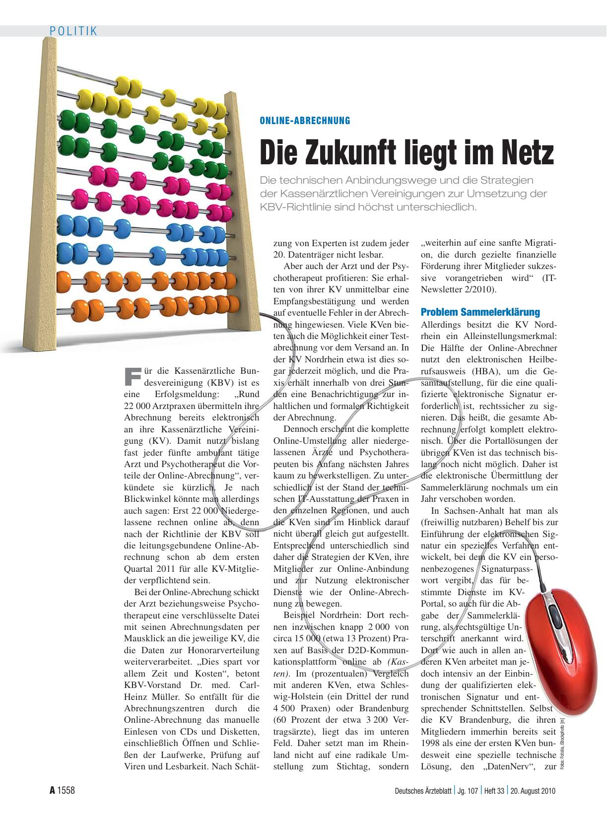 Vorschauseite 1: Online-Abrechnung: Die Zukunft liegt im Netz
