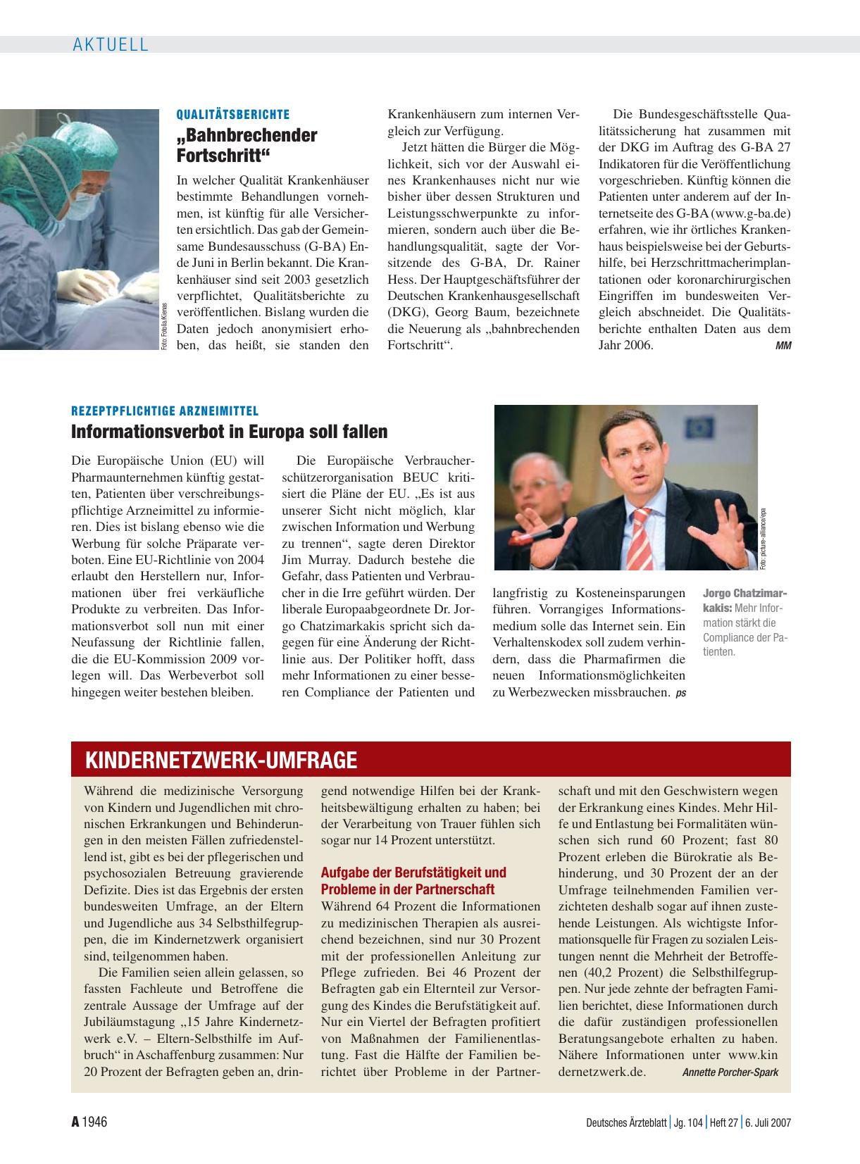Vorschauseite 1: Kindernetzwerk-Umfrage