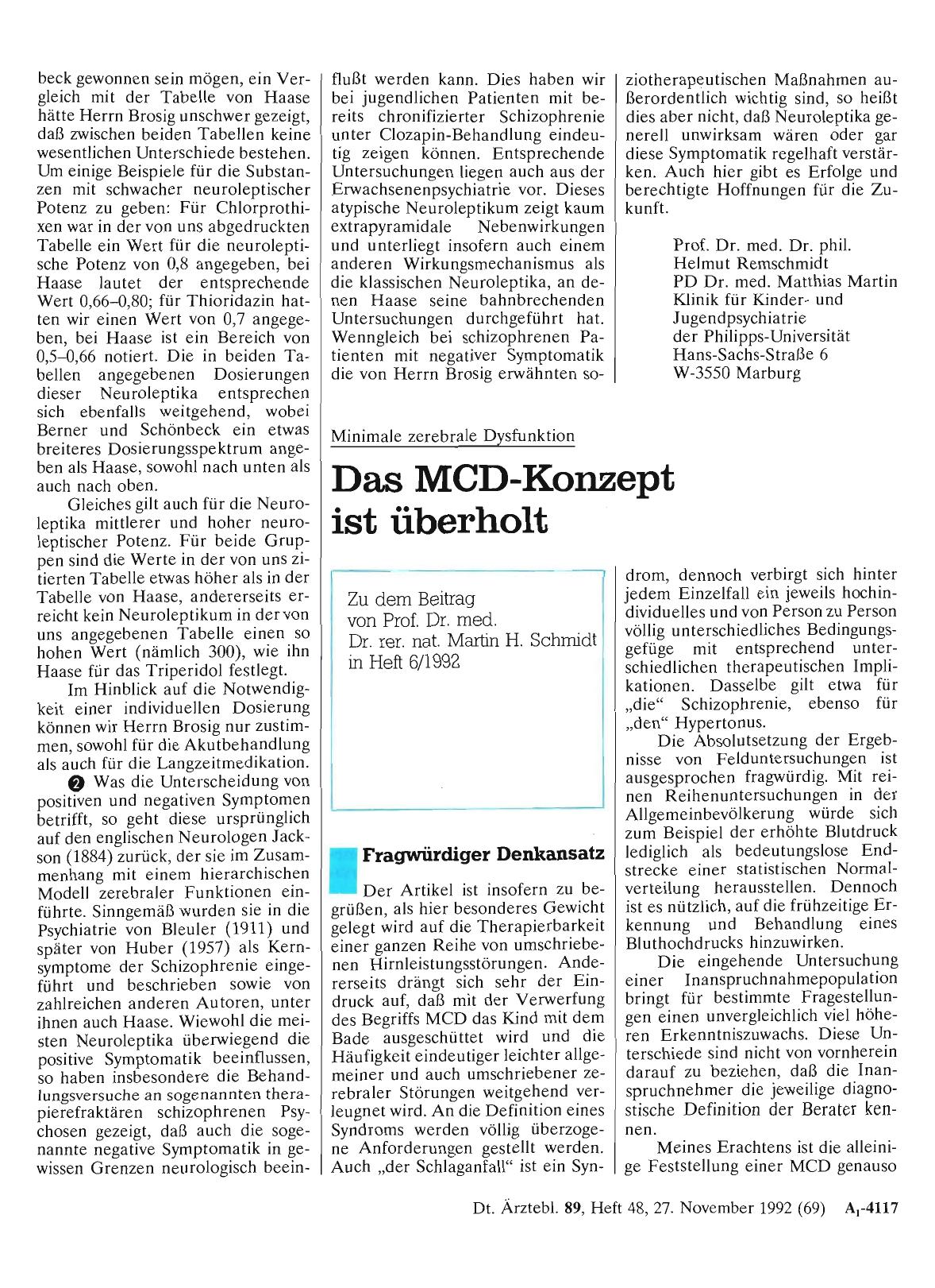 Vorschauseite 1: Minimale zerebrale Dysfunktion: Das MCD-Konzept ist überholt: Fragwürdiger Denkansatz