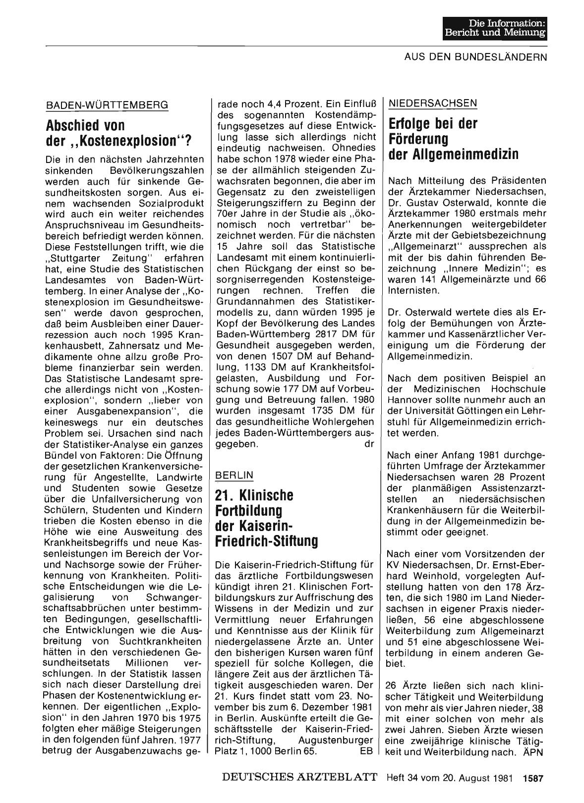 Vorschauseite 1: NIEDERSACHSEN: Erfolge bei der Förderung der Allgemeinmedizin
