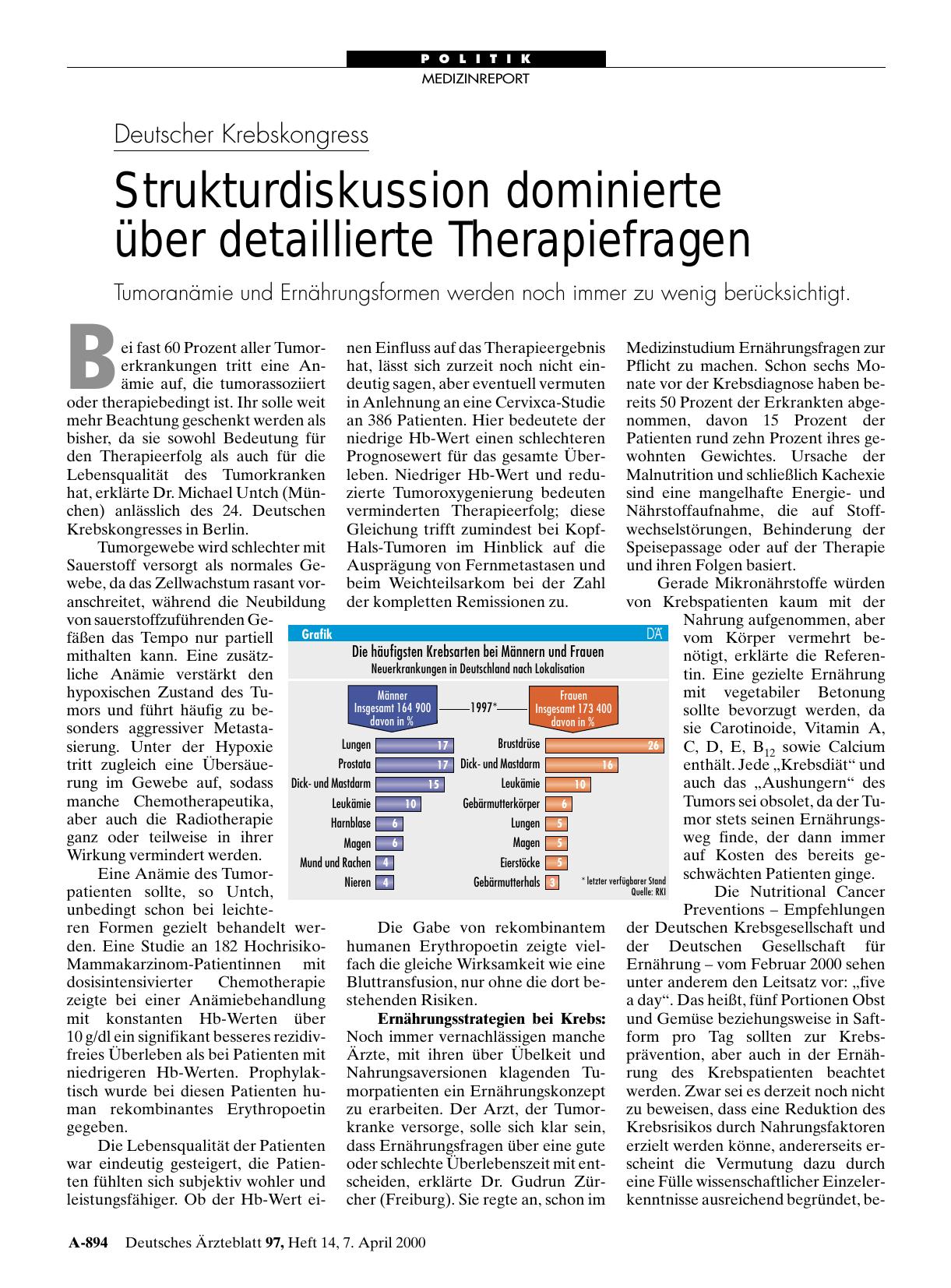 Vorschauseite 1: Deutscher Krebskongress: Strukturdiskussion dominierte über detaillierte Therapiefragen