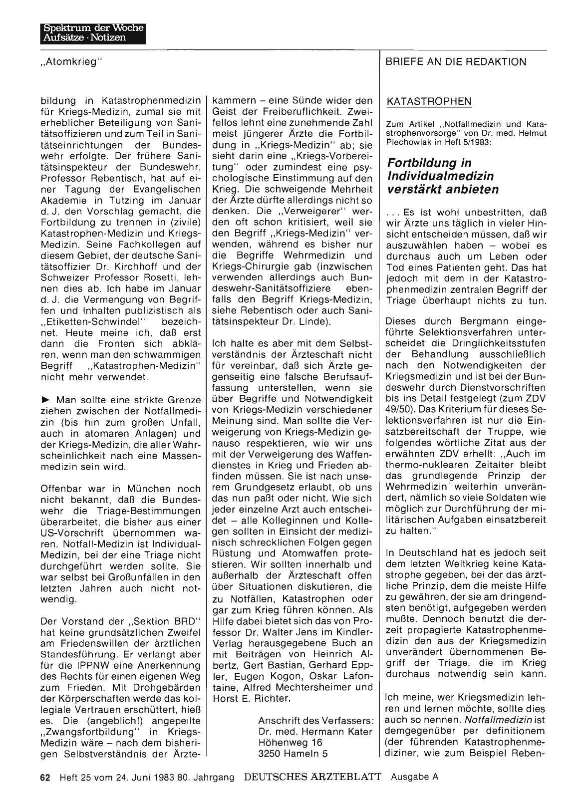Vorschauseite 1: KATASTROPHEN: Fortbildung in Individualmedizin verstärkt anbieten