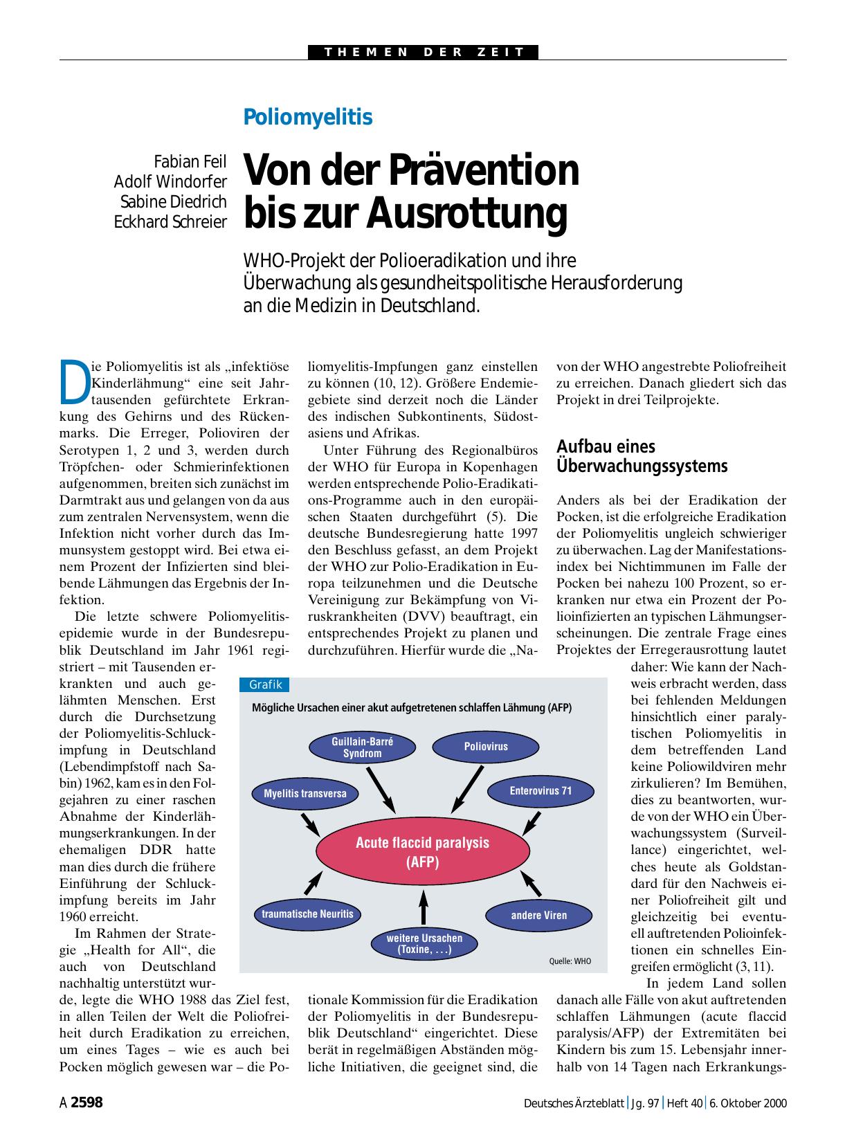 Vorschauseite 1: Poliomyelitis: Von der Prävention bis zur Ausrottung
