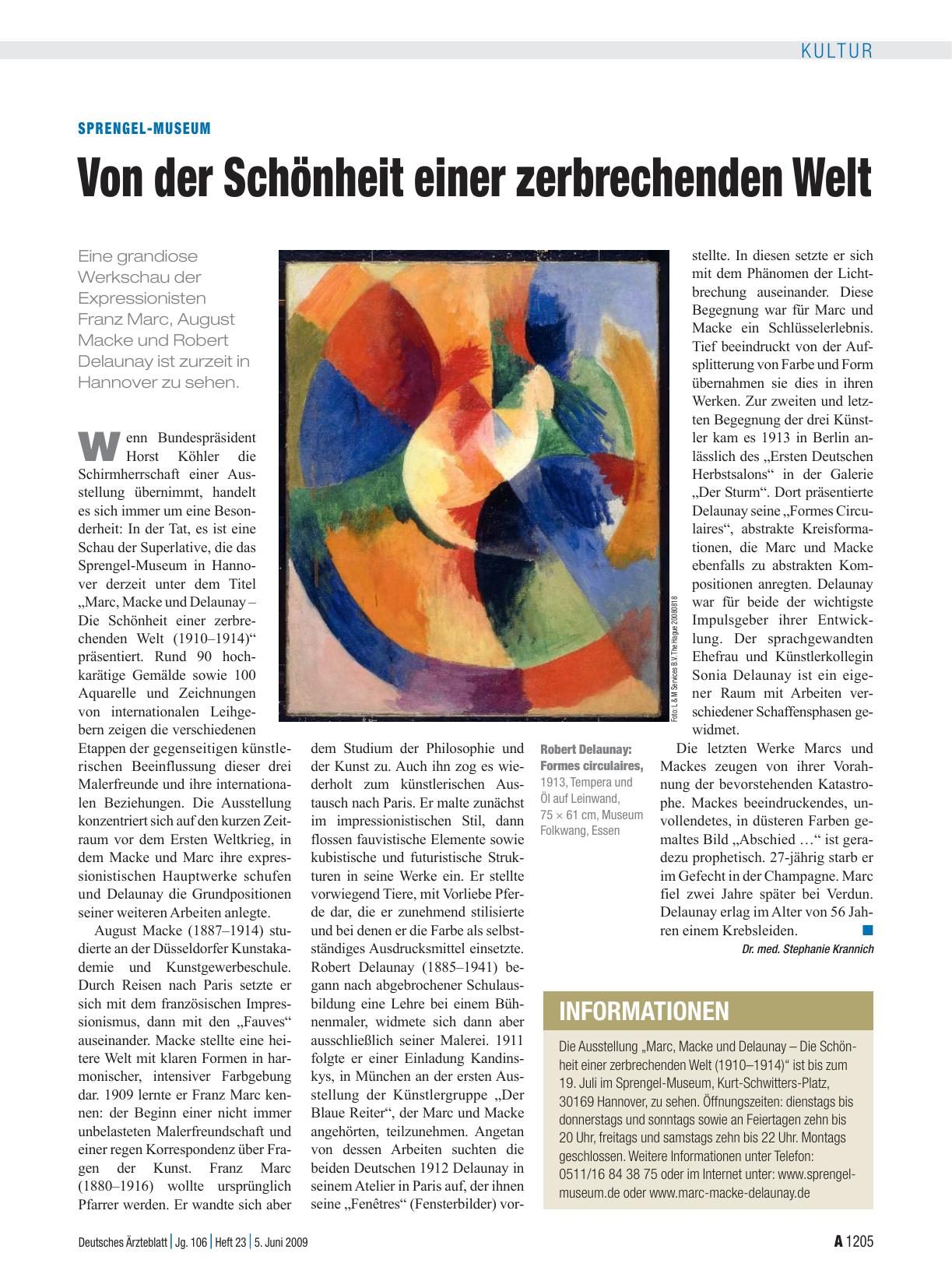 Vorschauseite 1: Sprengel-Museum: Von der Schönheit einer zerbrechenden Welt