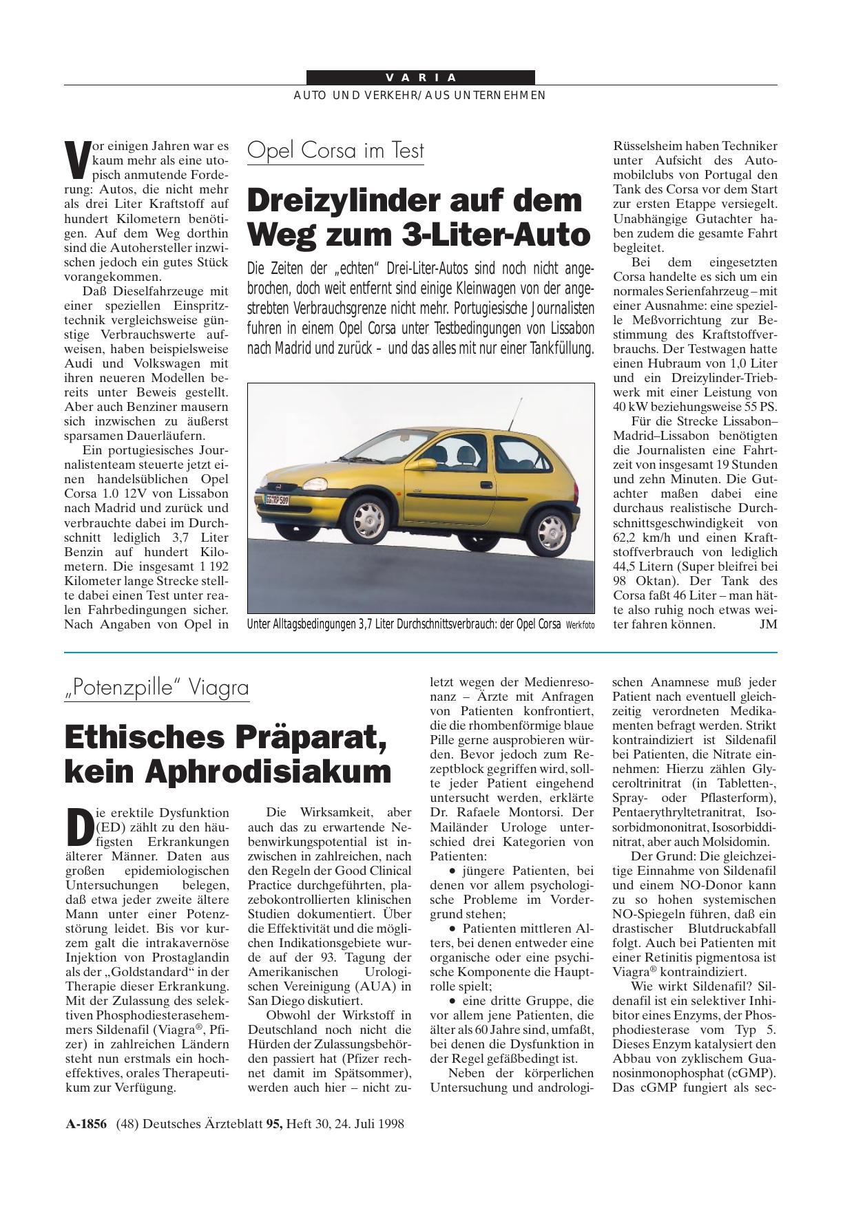 Vorschauseite 1: „Potenzpille„ Viagra: Ethisches Präparat, kein Aphrodisiakum