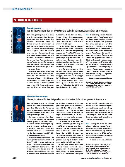 Vorschauseite 1: Prostatakarzinom: Risiko ist bei Transfrauen niedriger als bei Cis-Männern, aber höher als erwartet.