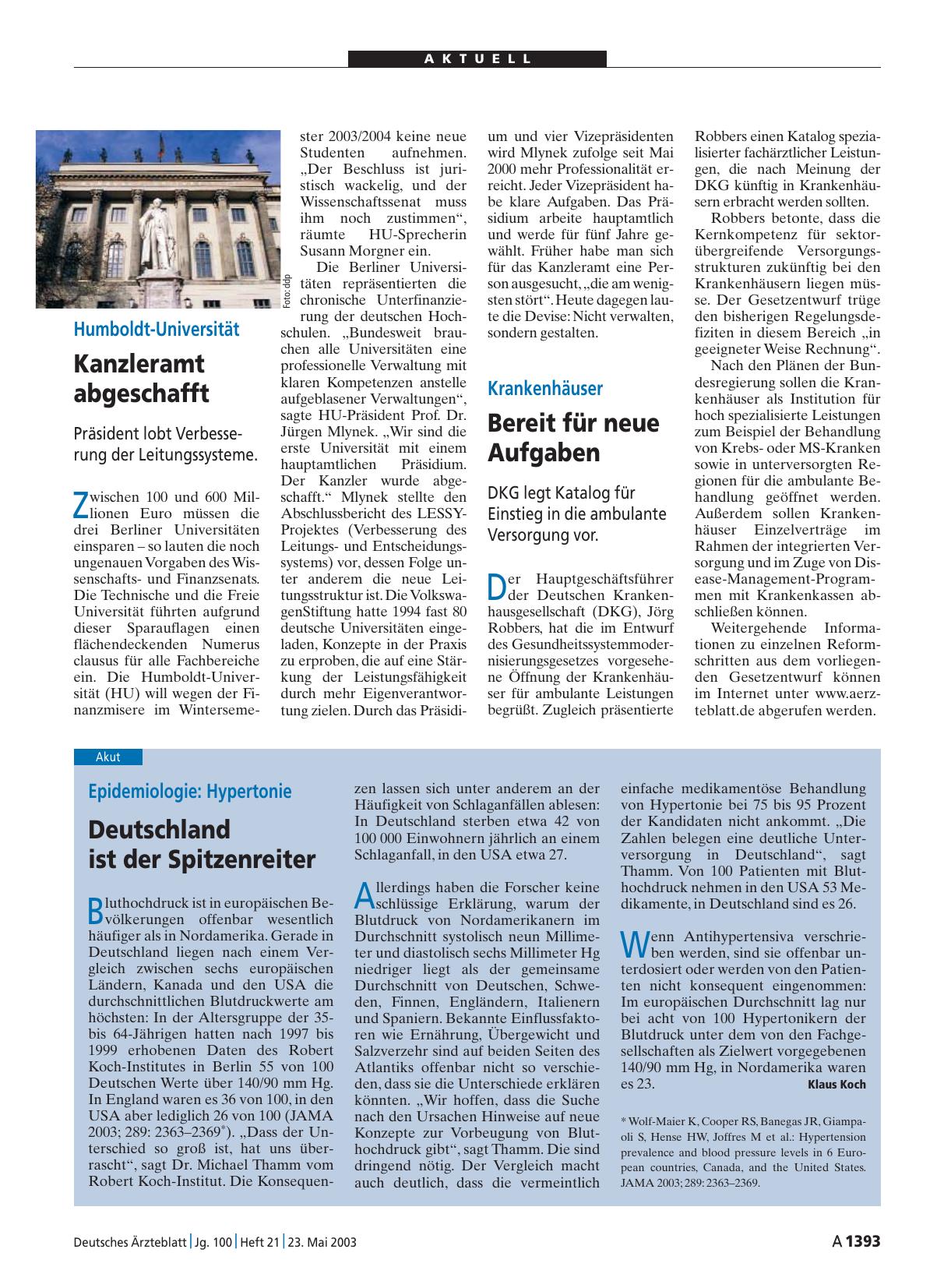 Vorschauseite 1: Krankenhäuser: Bereit für neue Aufgaben