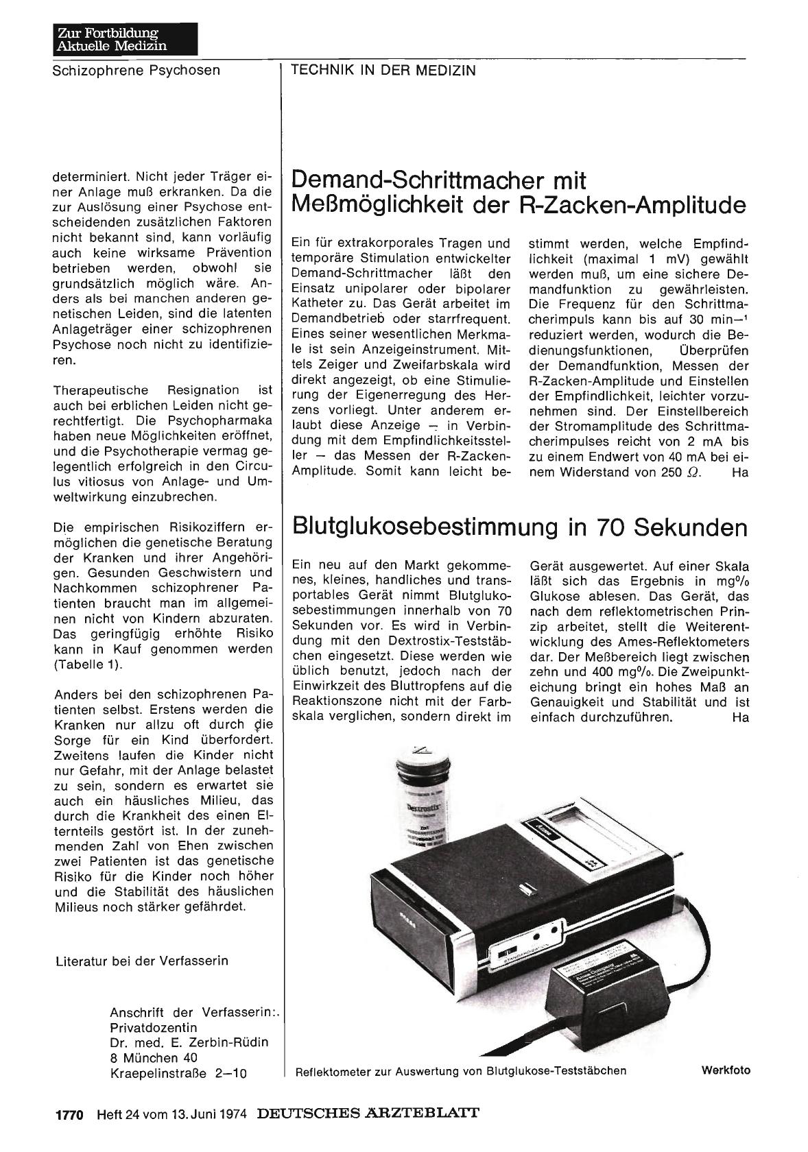 Vorschauseite 1: Demand-Schrittmacher mit Meßmöglichkeit der R-Zacken-Amplitude