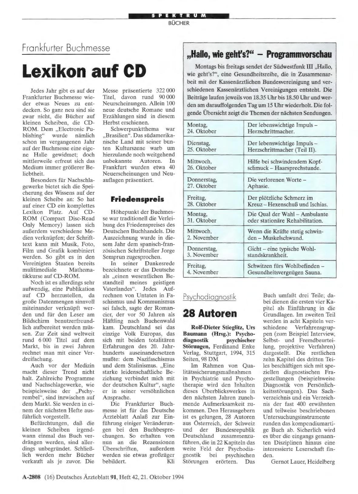 Vorschauseite 1: Frankfurter Buchmesse: Lexikon auf CD
