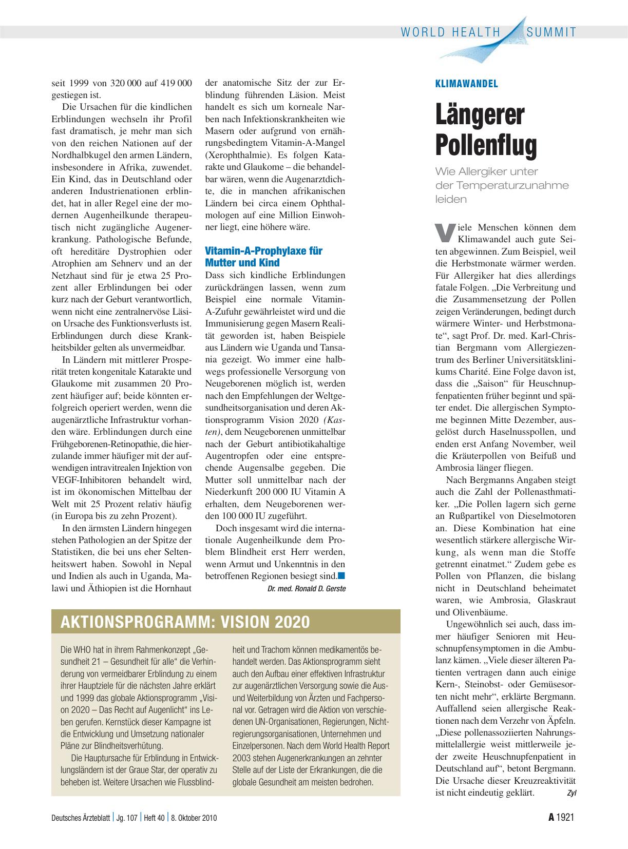 Vorschauseite 1: Klimawandel: Längerer Pollenflug