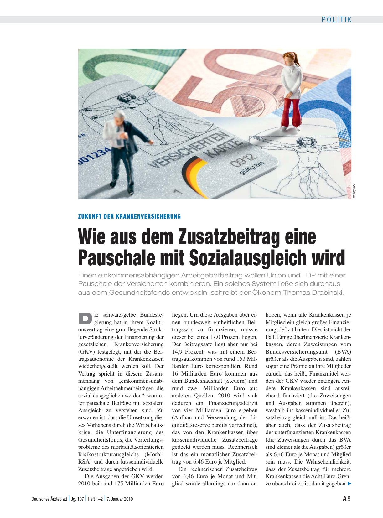 Vorschauseite 1: Zukunft der Krankenversicherung: Wie aus dem Zusatzbeitrag eine Pauschale mit Sozialausgleich wird