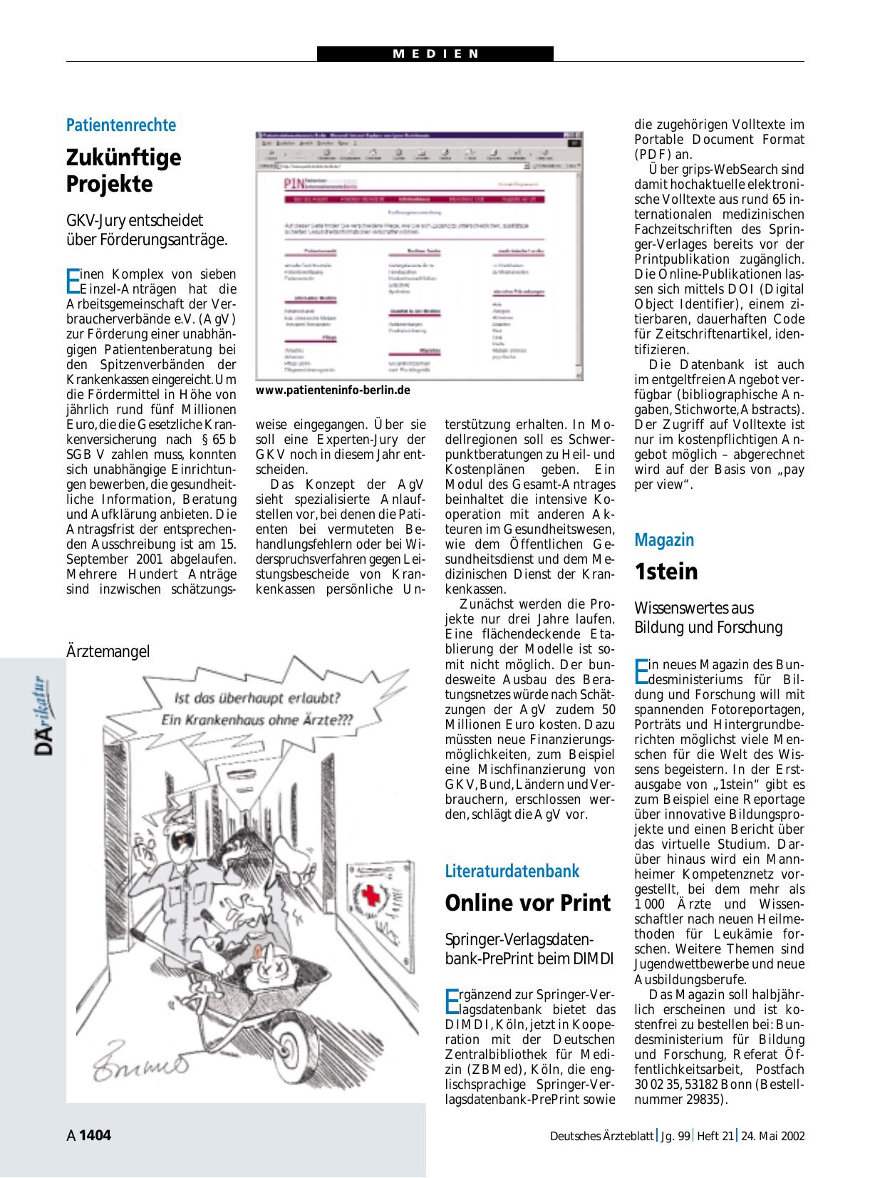 Vorschauseite 1: Magazin: 1stein