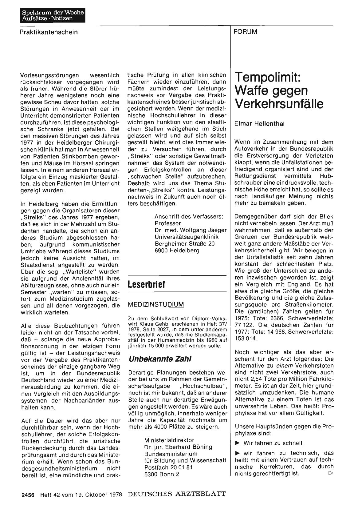 Vorschauseite 1: Tempolimit: Waffe gegen Verkehrsunfälle