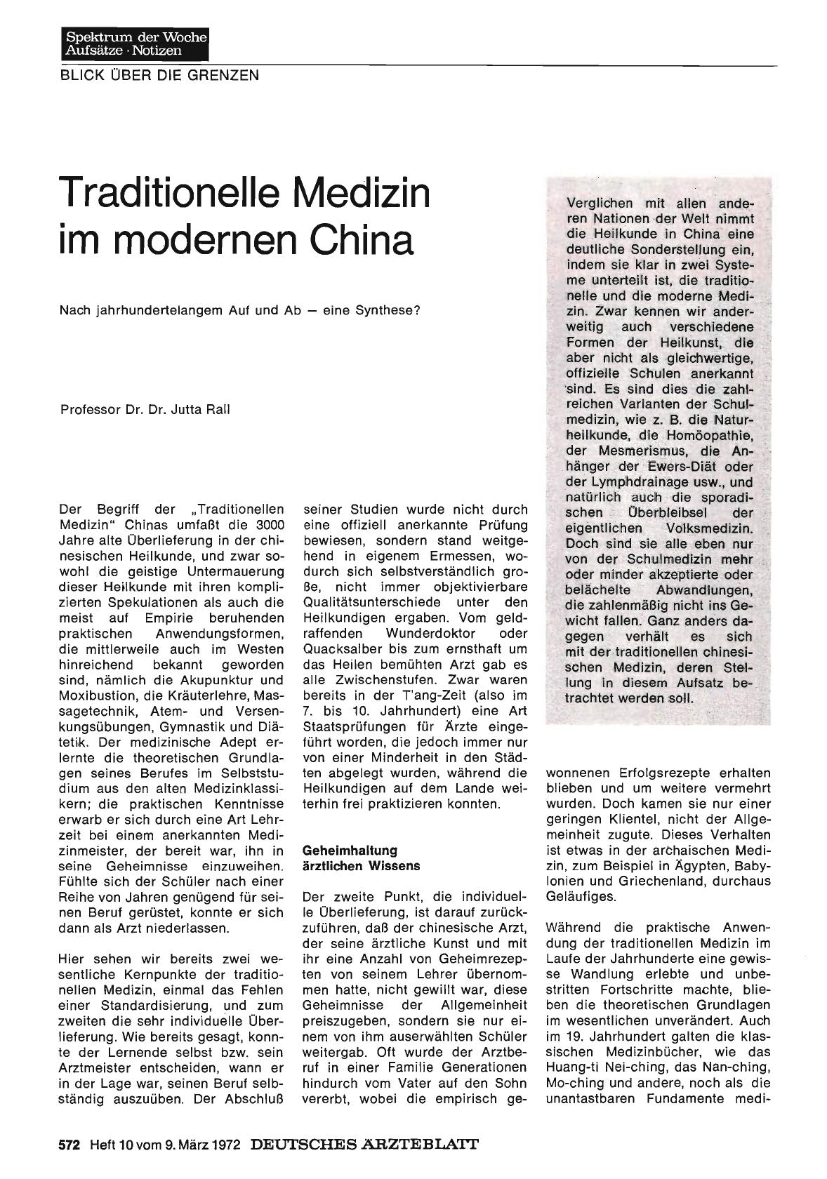 Vorschauseite 1: Traditionelle Medizin im modernen China