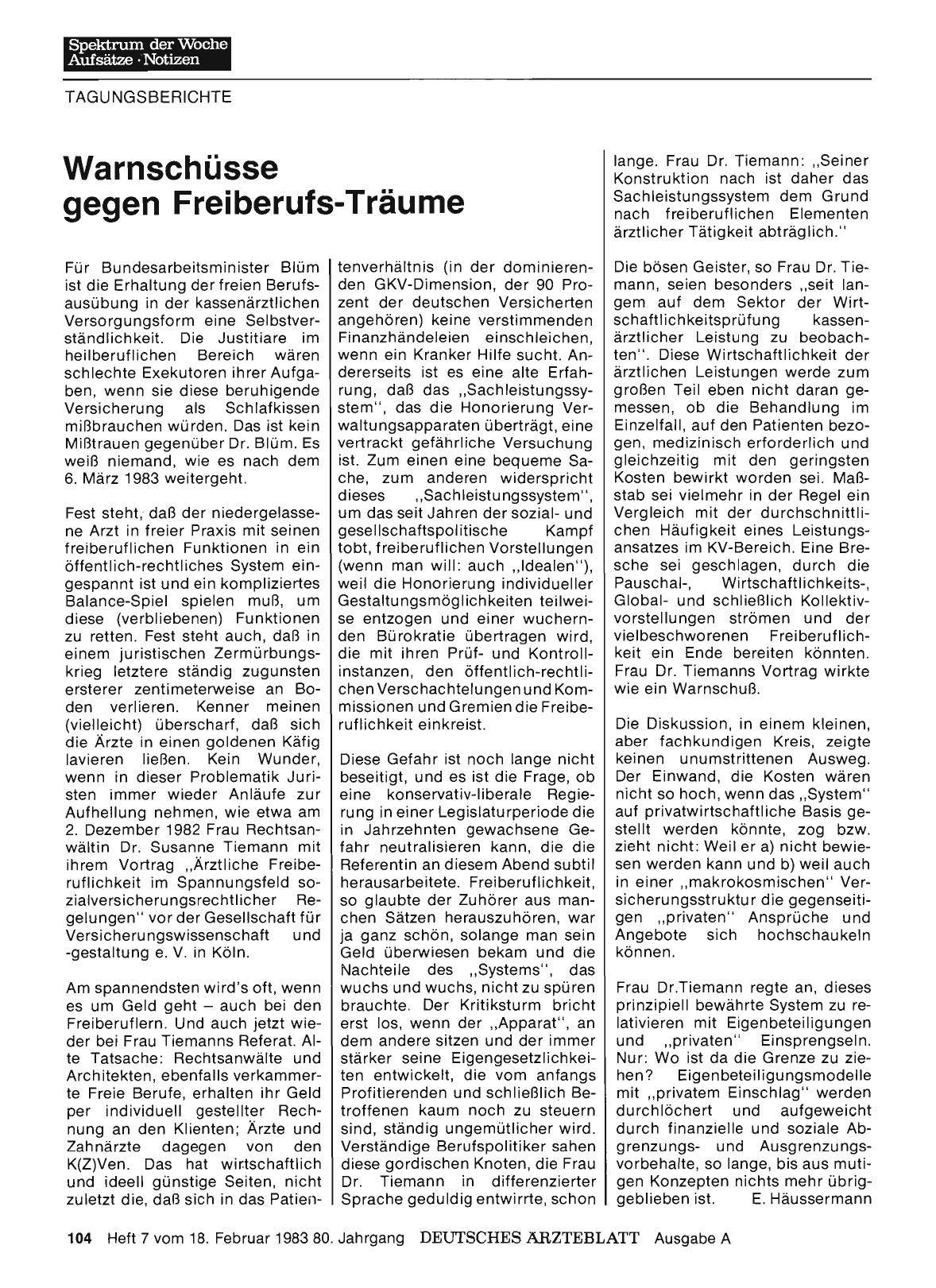 Vorschauseite 1: Warnschüsse gegen Freiberufs-Träume