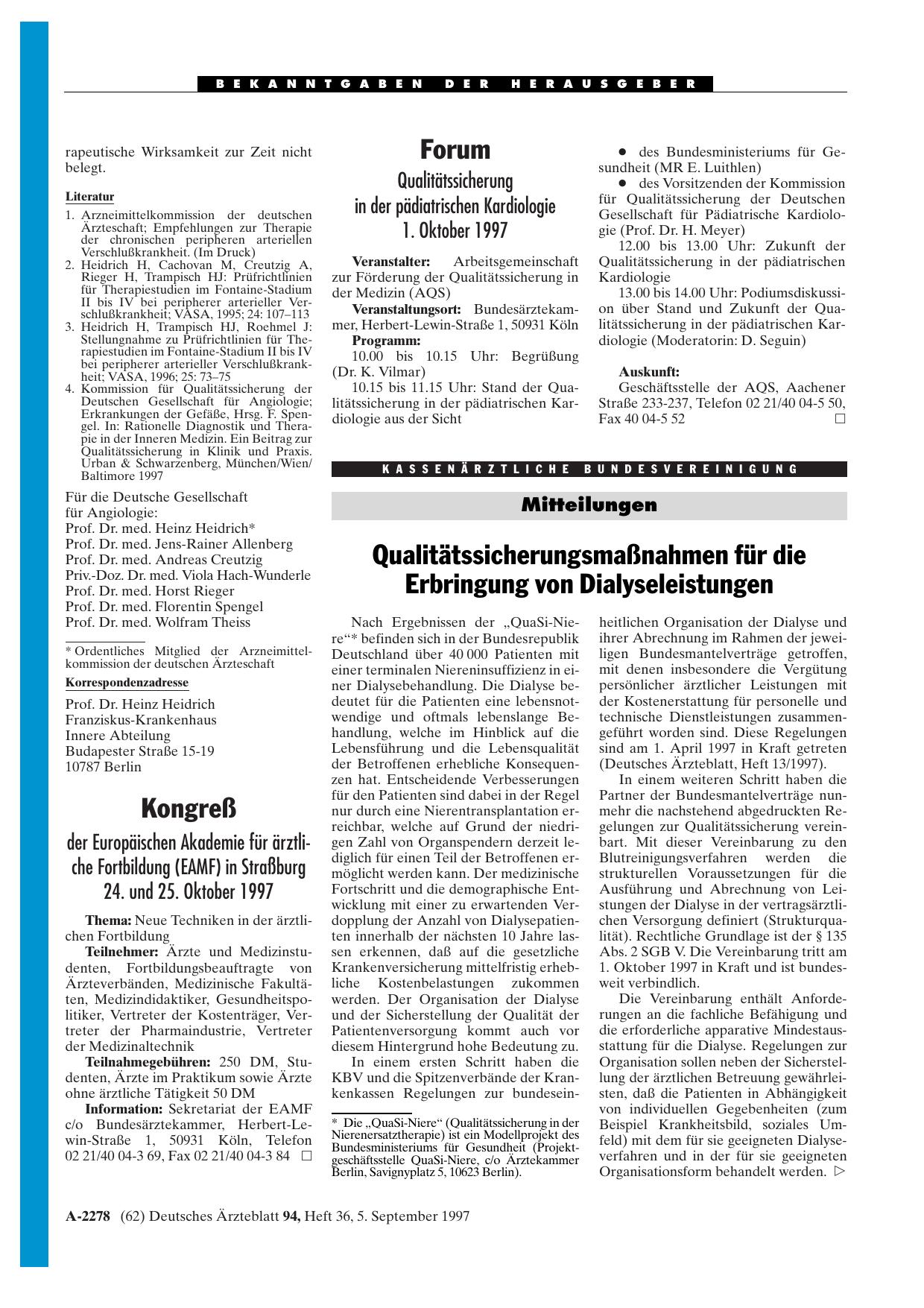 Vorschauseite 1: Qualitätssicherungsmaßnahmen für die Erbringung von Dialyseleistungen