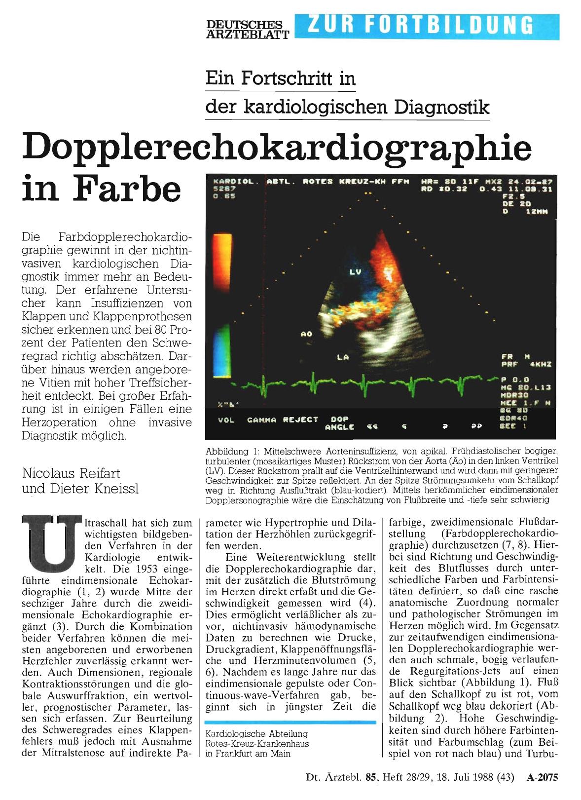 Vorschauseite 1: Dopplerechokardiographie in Farbe