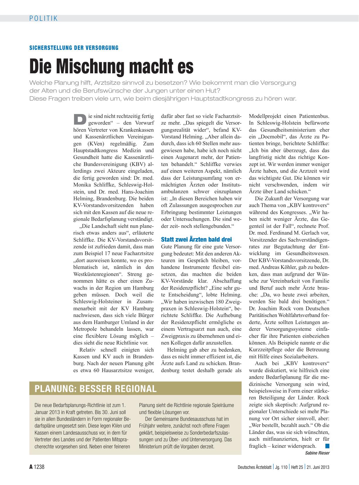 Vorschauseite 1: Sicherstellung der Versorgung: Die Mischung macht es