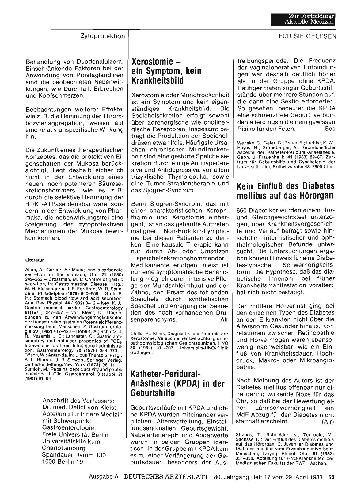 Vorschauseite 1: Xerostomie — ein Symptom, kein Krankheitsbild