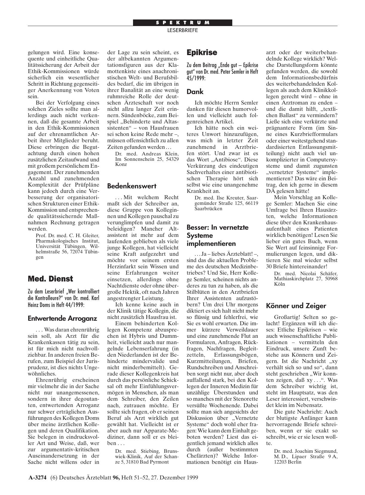 Vorschauseite 1: Epikrise: Könner und Zeiger