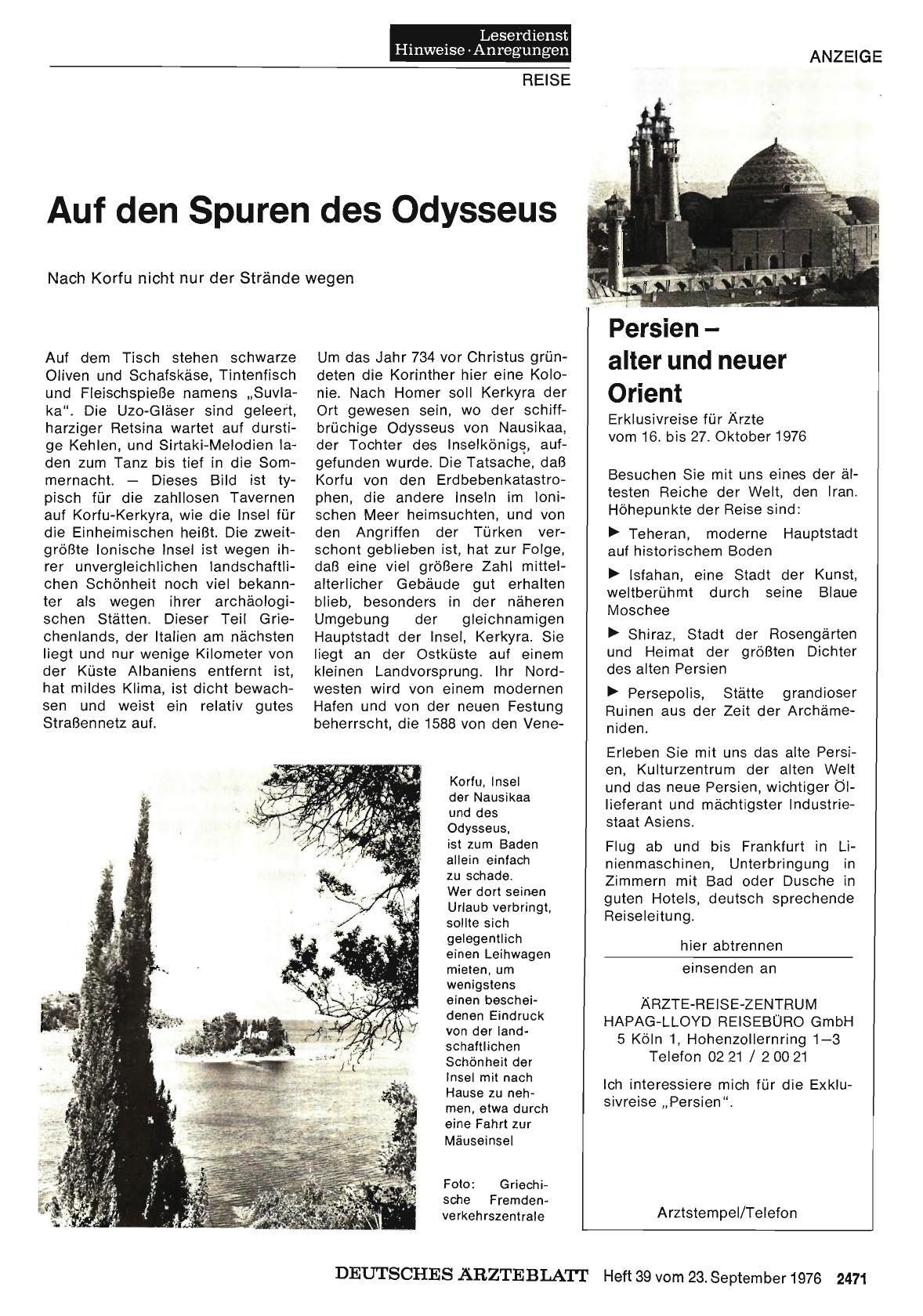 Vorschauseite 1: Auf den Spuren des Odysseus: Nach Korfu nicht nur der Strände wegen