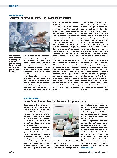 Vorschauseite 1: Ärztliche Kompetenz: Neues Curriculum soll Persönlichkeitsentwicklung unterstützen