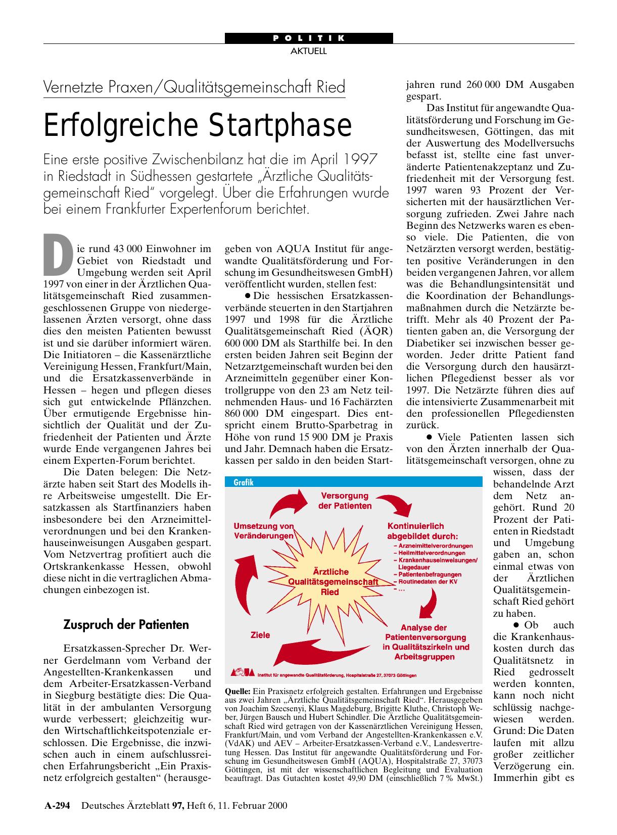 Vorschauseite 1: Vernetzte Praxen/Qualitätsgemeinschaft Ried: Erfolgreiche Startphase