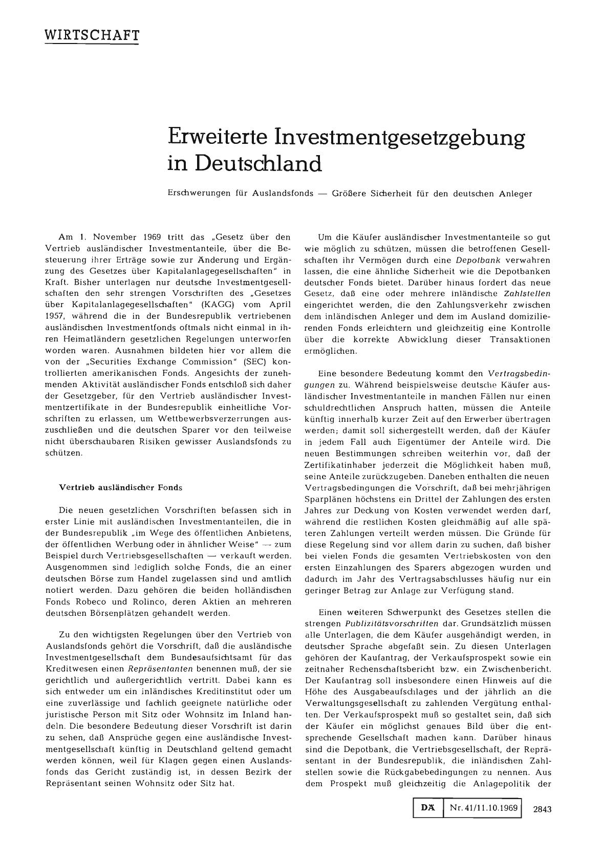 Vorschauseite 1: Erweiterte Investmentgesetzgebung in Deutschland