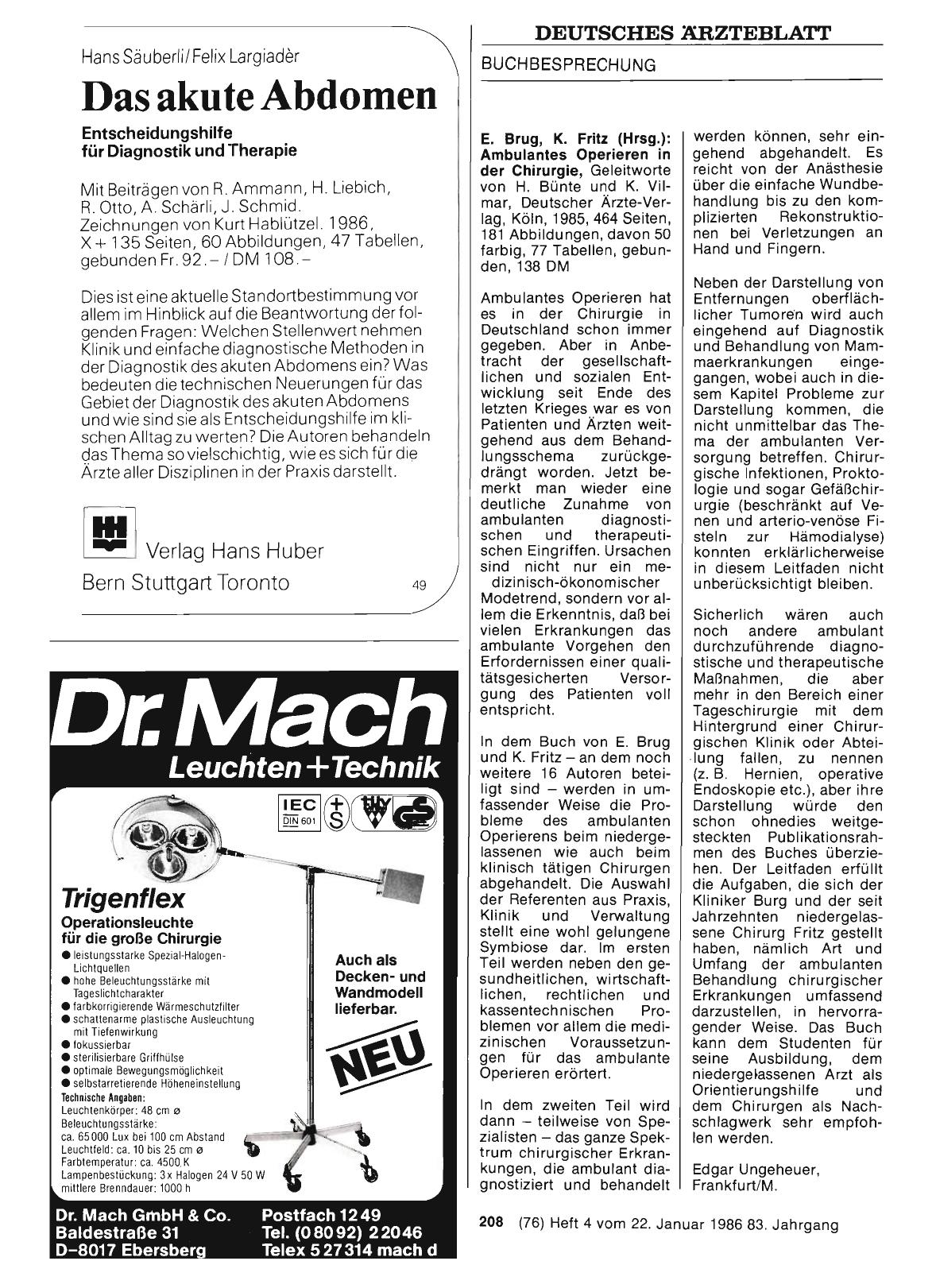 Vorschauseite 1: E. Brug, K. Fritz (Hrsg. ): Ambulantes Operieren in der Chirurgie